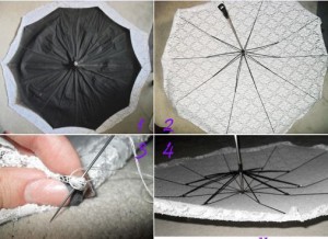 как сделать свадебный зонт